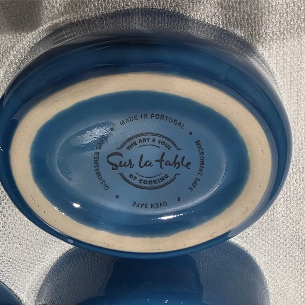 Sur La Table Deep Blue Ceramic Bowl Set